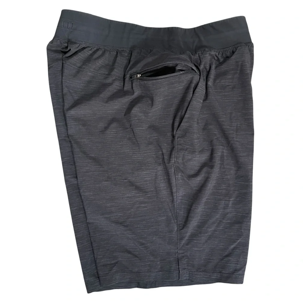 Lululemon T.H.E Short 9” Liner In Heather All‎ Over Deep Coal Black Size M